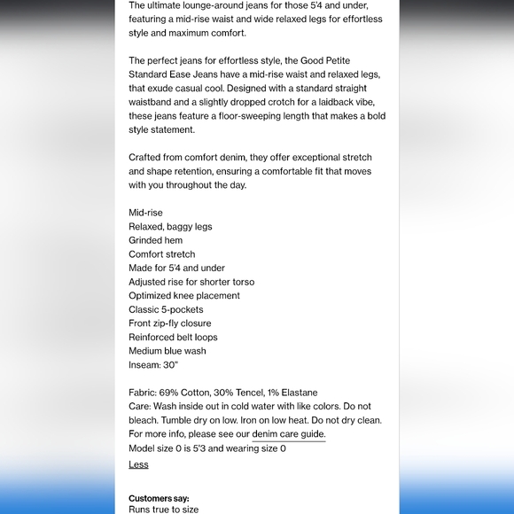 Good American Good Ease Petite Relaxed Jeans- 10/30 - Picture 11 of 14